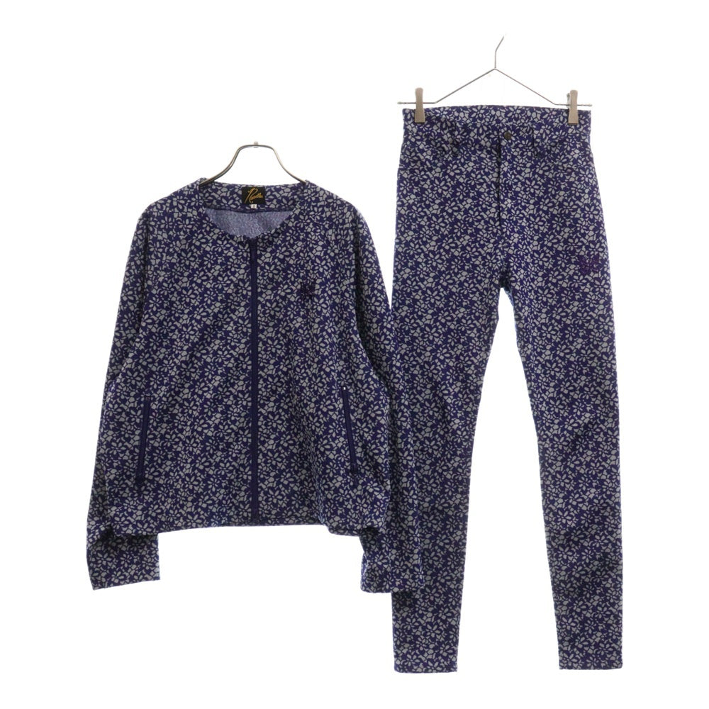 Needles(ニードルス) 22SS TRACK JACKET-POLY JQ SKINNY PANTS ジップアップブルゾン スキニーパンツ パープル KP215 KP217 レディース