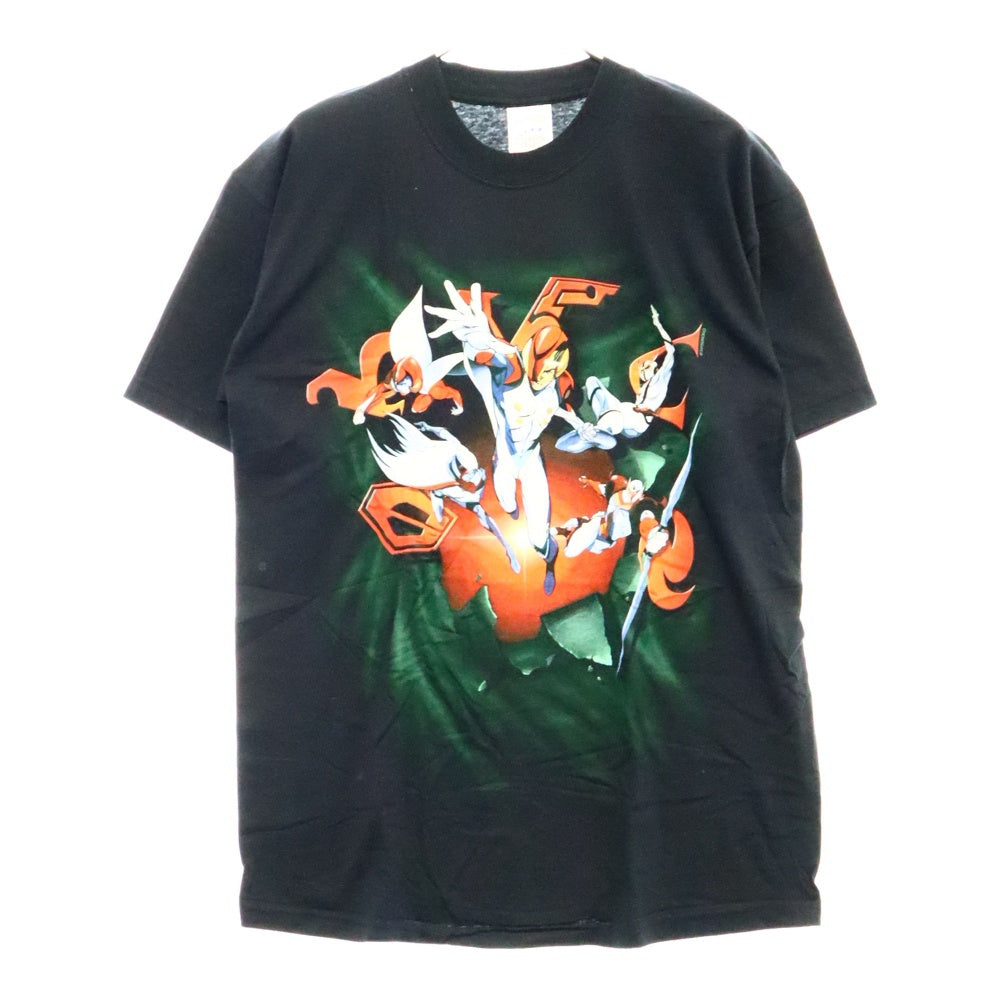VINTAGE(ヴィンテージ) 00s TATSUNOKO FIGHT TEE タツノコファイト アニメ フロントプリント Tシャツ 半袖カットソー ブラック