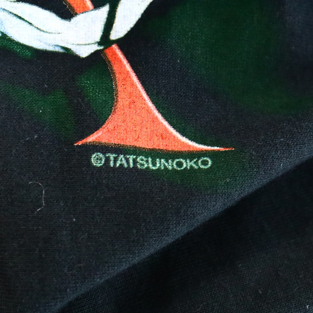 VINTAGE(ヴィンテージ) 00s TATSUNOKO FIGHT TEE タツノコファイト アニメ フロントプリント Tシャツ 半袖カットソー ブラック