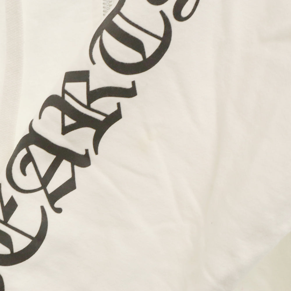 CHROME HEARTS(クロムハーツ) SWTSHRT HD ZIP 袖ロゴバックプリントジップアップパーカー ホワイト
