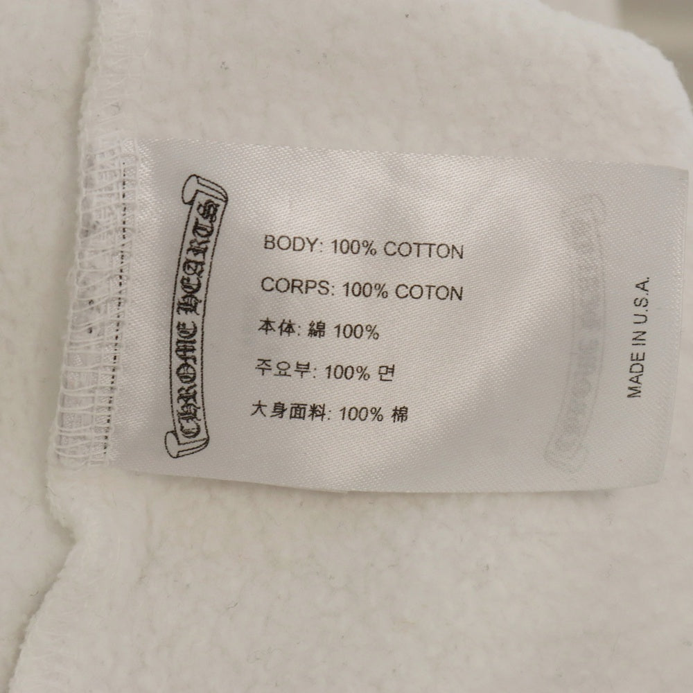 CHROME HEARTS(クロムハーツ) SWTSHRT HD ZIP 袖ロゴバックプリントジップアップパーカー ホワイト