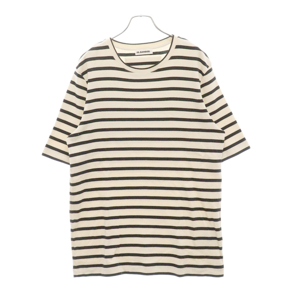 JIL SANDER +(ジルサンダープラス) Cotton S/S T-shirt バックロゴ パッチ コットンTシャツ J47GC0109 J46497 ブラック/ベージュ