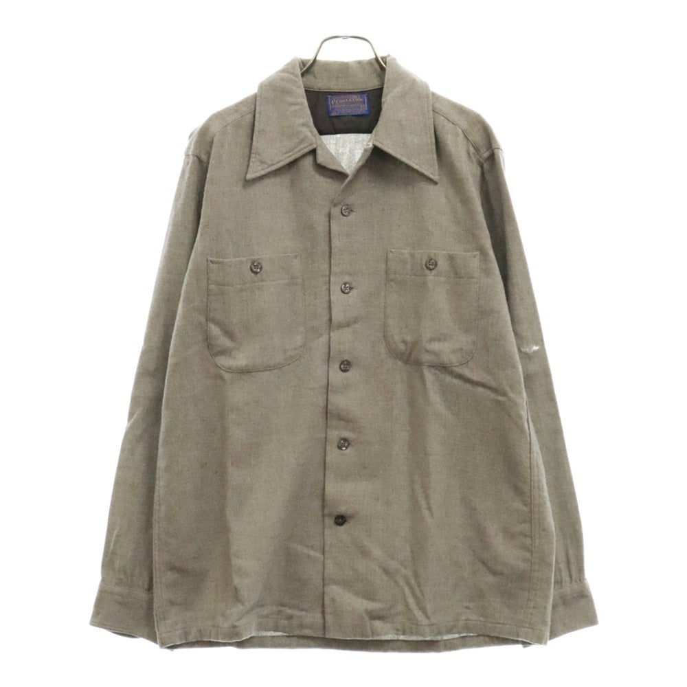 PENDLETON(ペンドルトン) 70s USA製 開襟 ボードシャツ 長袖シャツ グレー