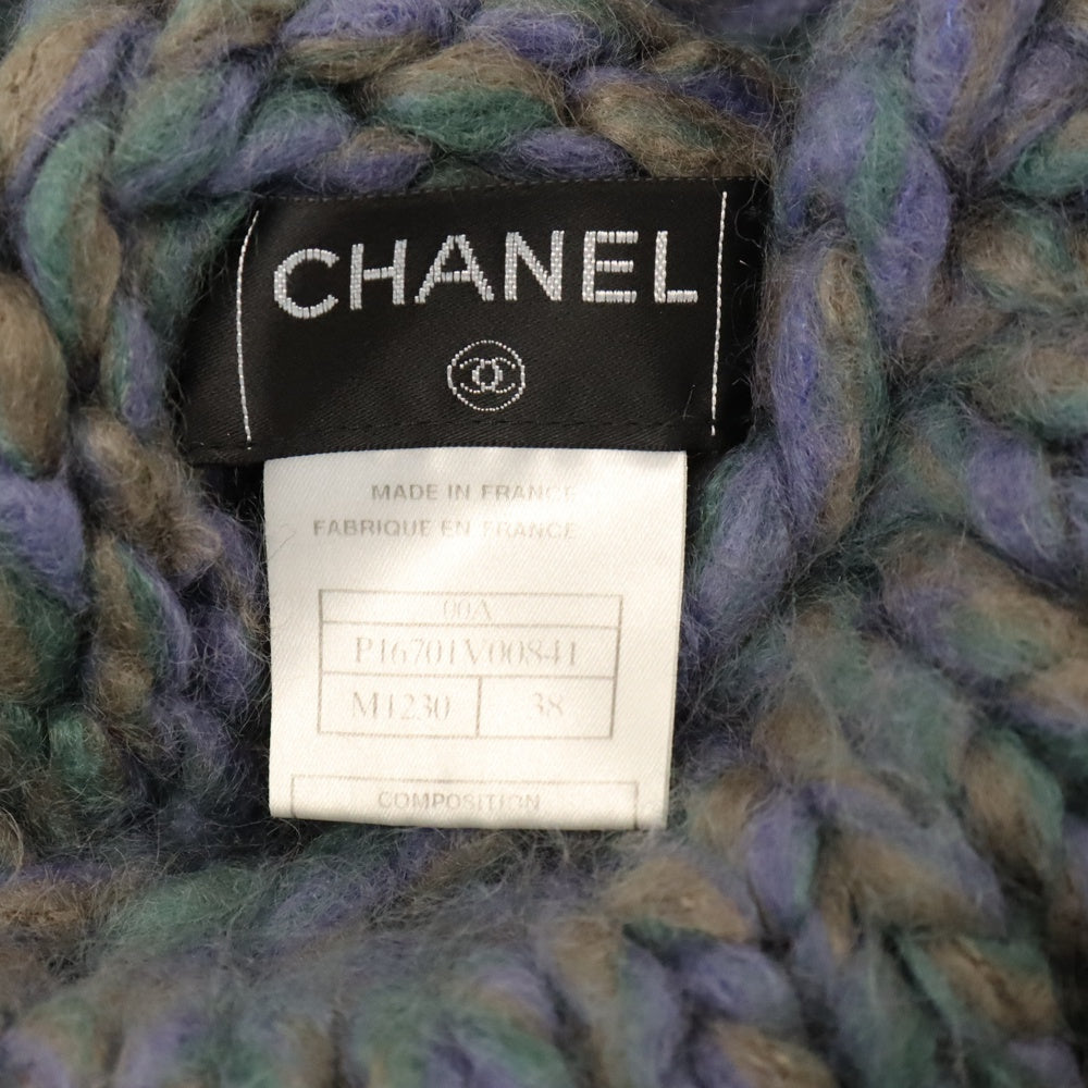 CHANEL(シャネル) アームウォーマー付き タートルネックニットセーター パープル/グリーン レディース P16701V00841