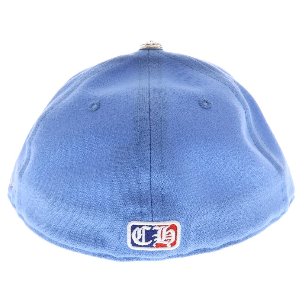 CHROME HEARTS(クロムハーツ) FITTED WOOL ACRYLIC SERGE ハートロゴ刺繍ベースボールキャップ ブルー