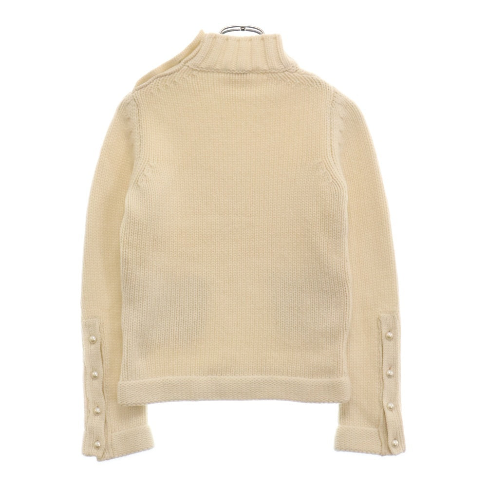 CHANEL(シャネル) ロゴパール カシミヤニット モックネック長袖セーター ホワイト レディース ホワイト