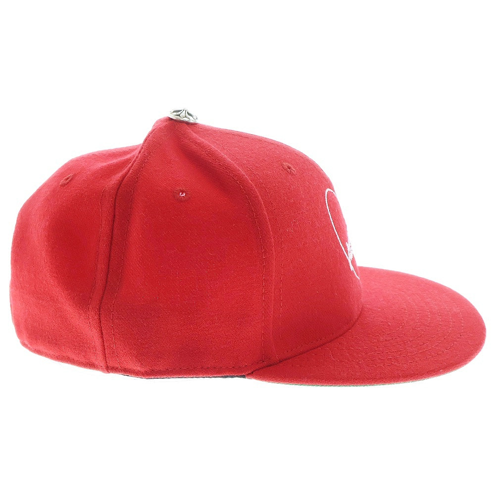 CHROME HEARTS(クロムハーツ) CH HAT ハートロゴ刺繍ベースボールキャップ帽子 レッド