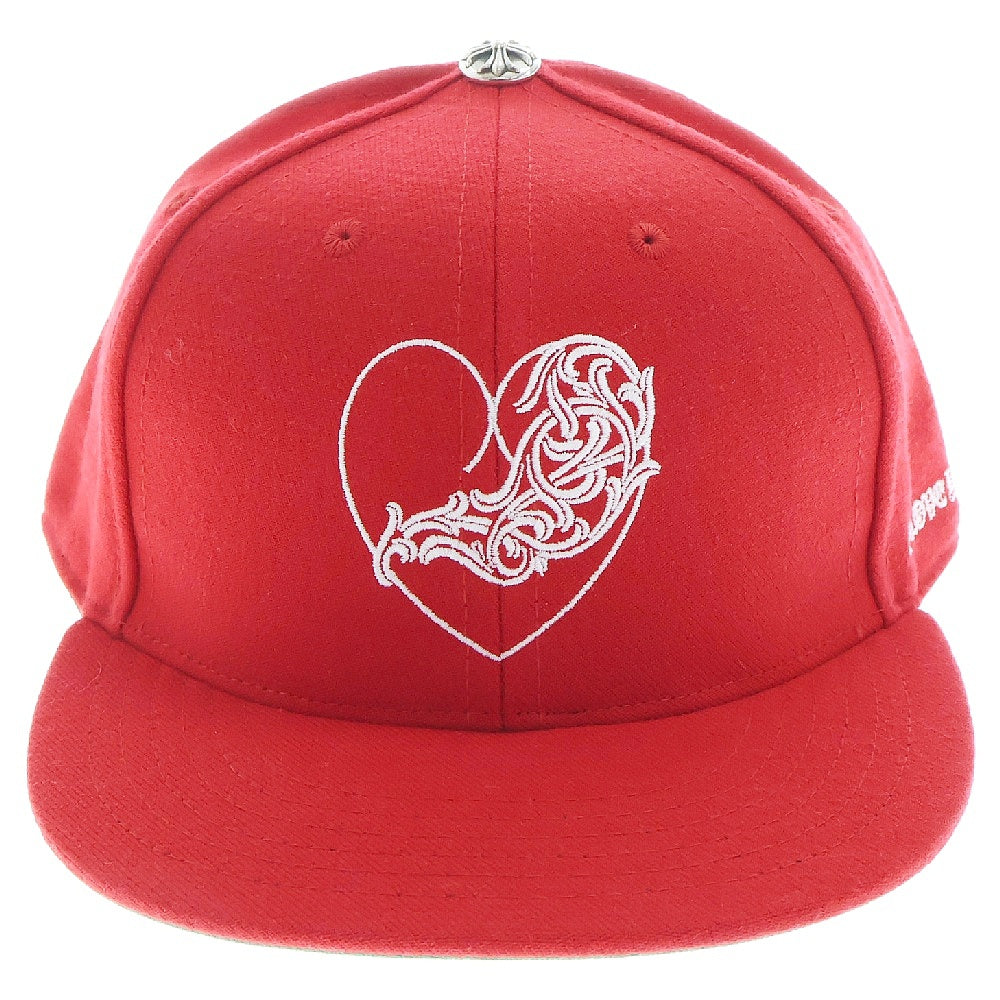 CHROME HEARTS(クロムハーツ) CH HAT ハートロゴ刺繍ベースボールキャップ帽子 レッド