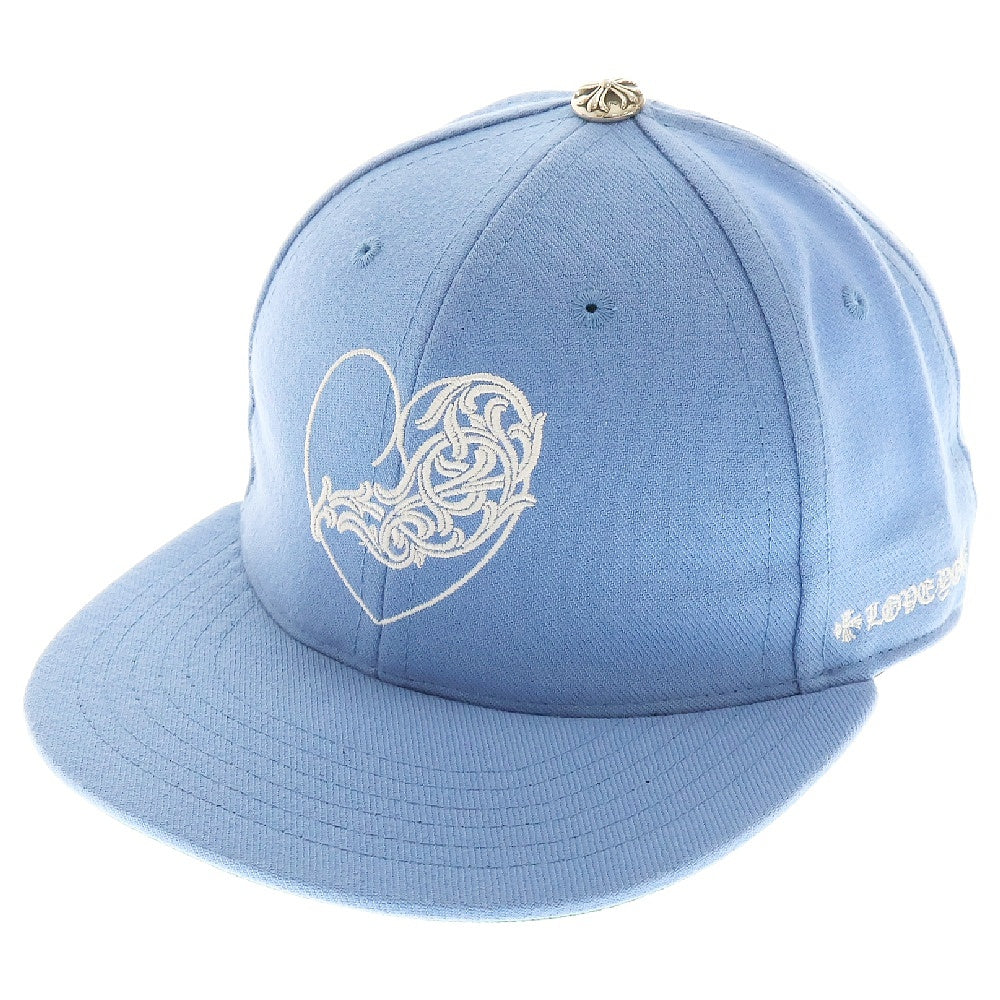 CHROME HEARTS(クロムハーツ) CH HAT ハートロゴ刺繍ベースボールキャップ帽子 ライトブルー