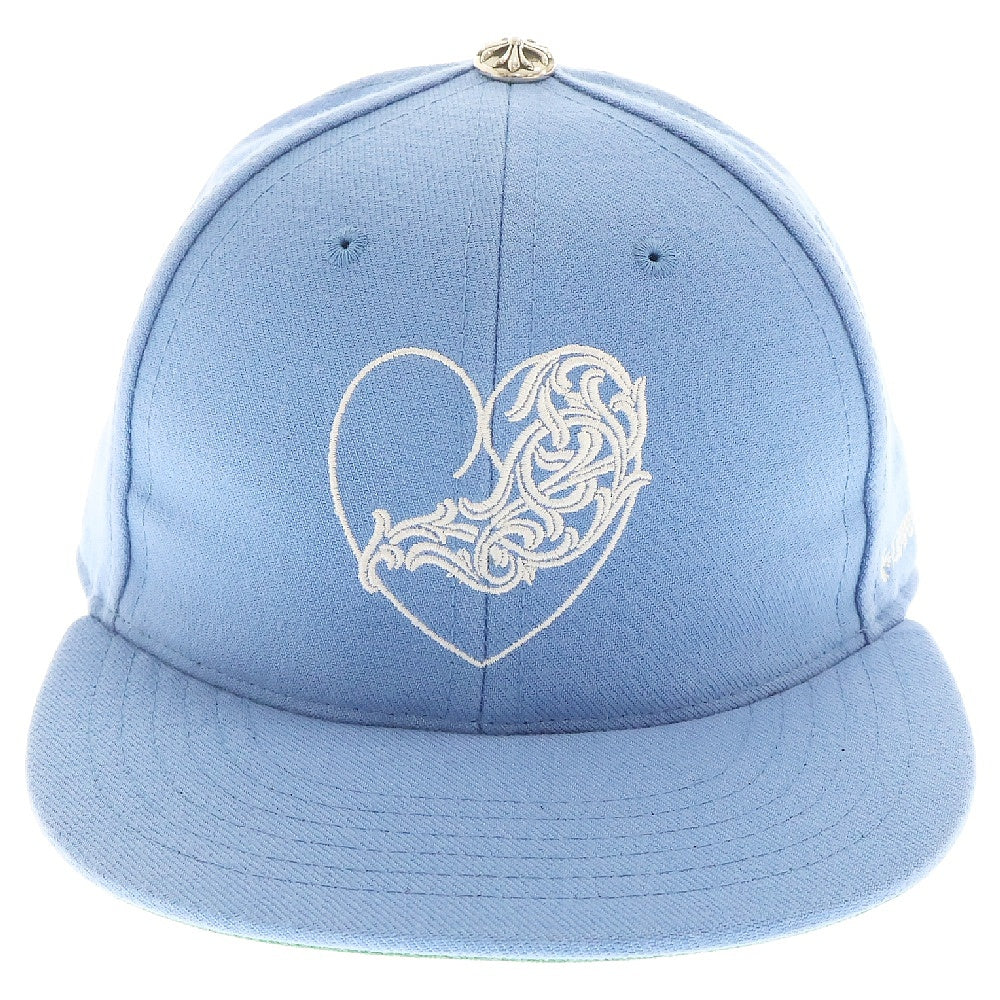 CHROME HEARTS(クロムハーツ) CH HAT ハートロゴ刺繍ベースボールキャップ帽子 ライトブルー