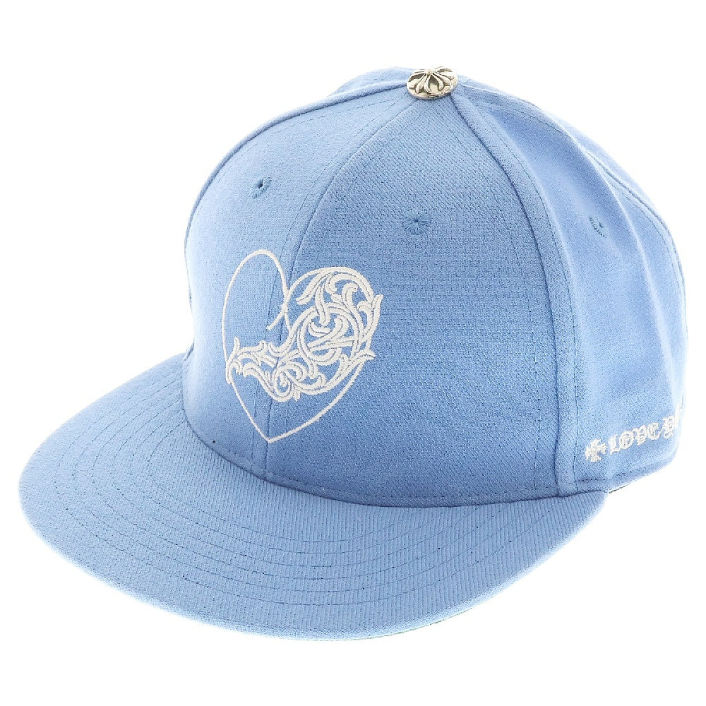CHROME HEARTS(クロムハーツ) CH HAT ハートロゴ刺繍ベースボールキャップ帽子 ライトブルー