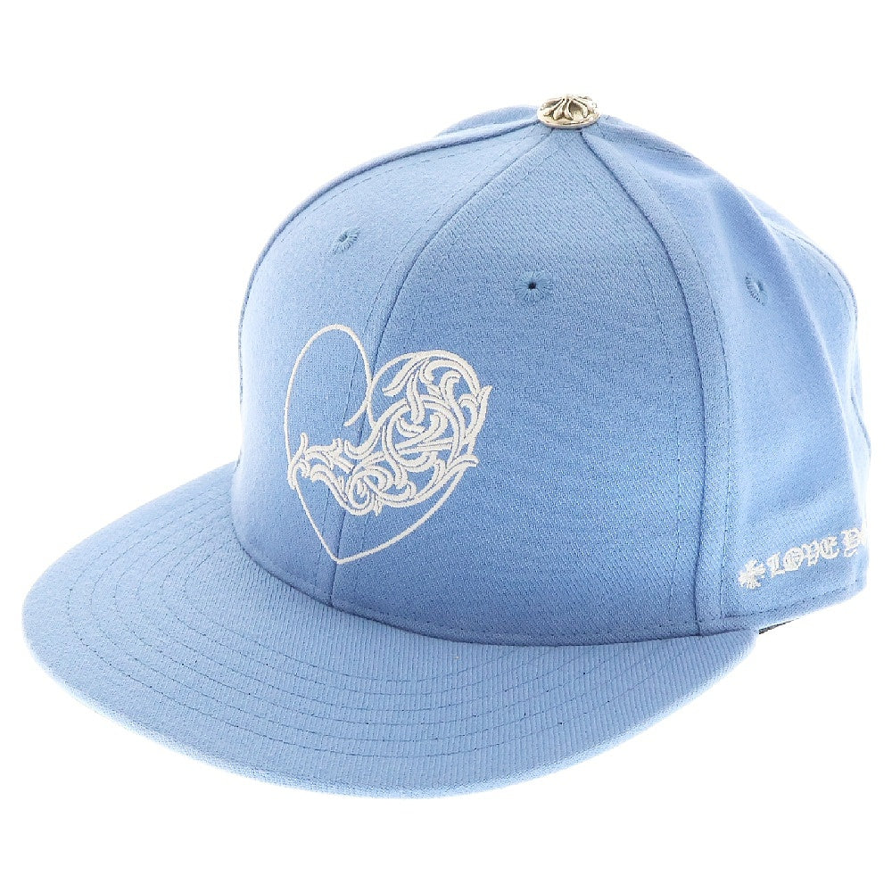 CHROME HEARTS(クロムハーツ) CH HAT ハートロゴ刺繍ベースボールキャップ帽子 ライトブルー