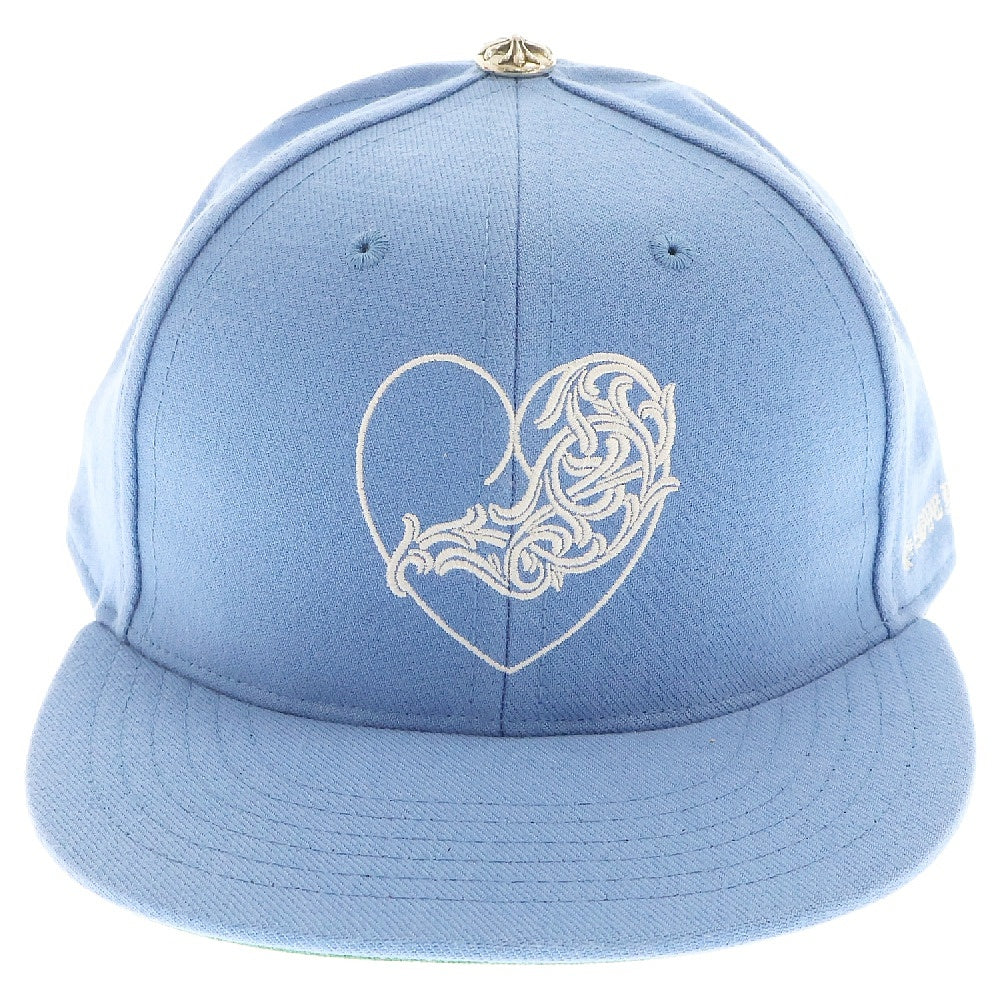 CHROME HEARTS(クロムハーツ) CH HAT ハートロゴ刺繍ベースボールキャップ帽子 ライトブルー