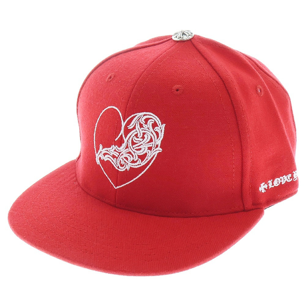 CHROME HEARTS(クロムハーツ) CH HAT ハートロゴ刺繍ベースボールキャップ帽子 レッド