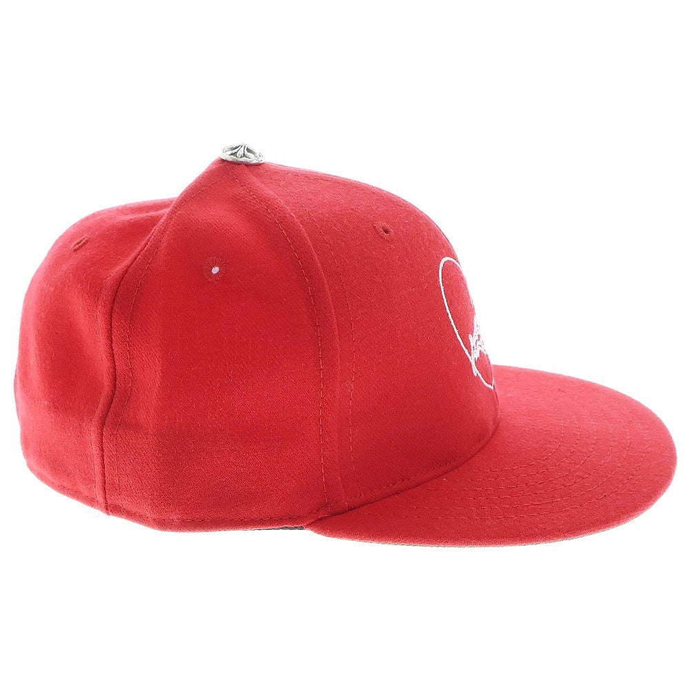 CHROME HEARTS(クロムハーツ) CH HAT ハートロゴ刺繍ベースボールキャップ帽子 レッド