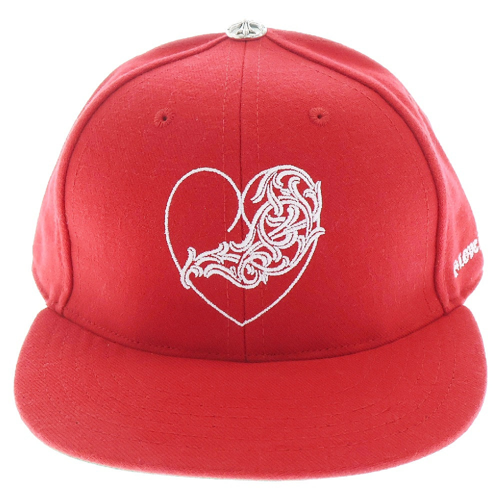 CHROME HEARTS(クロムハーツ) CH HAT ハートロゴ刺繍ベースボールキャップ帽子 レッド