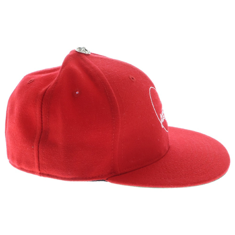 CHROME HEARTS(クロムハーツ) CH HAT ハートロゴ刺繍ベースボールキャップ帽子 レッド