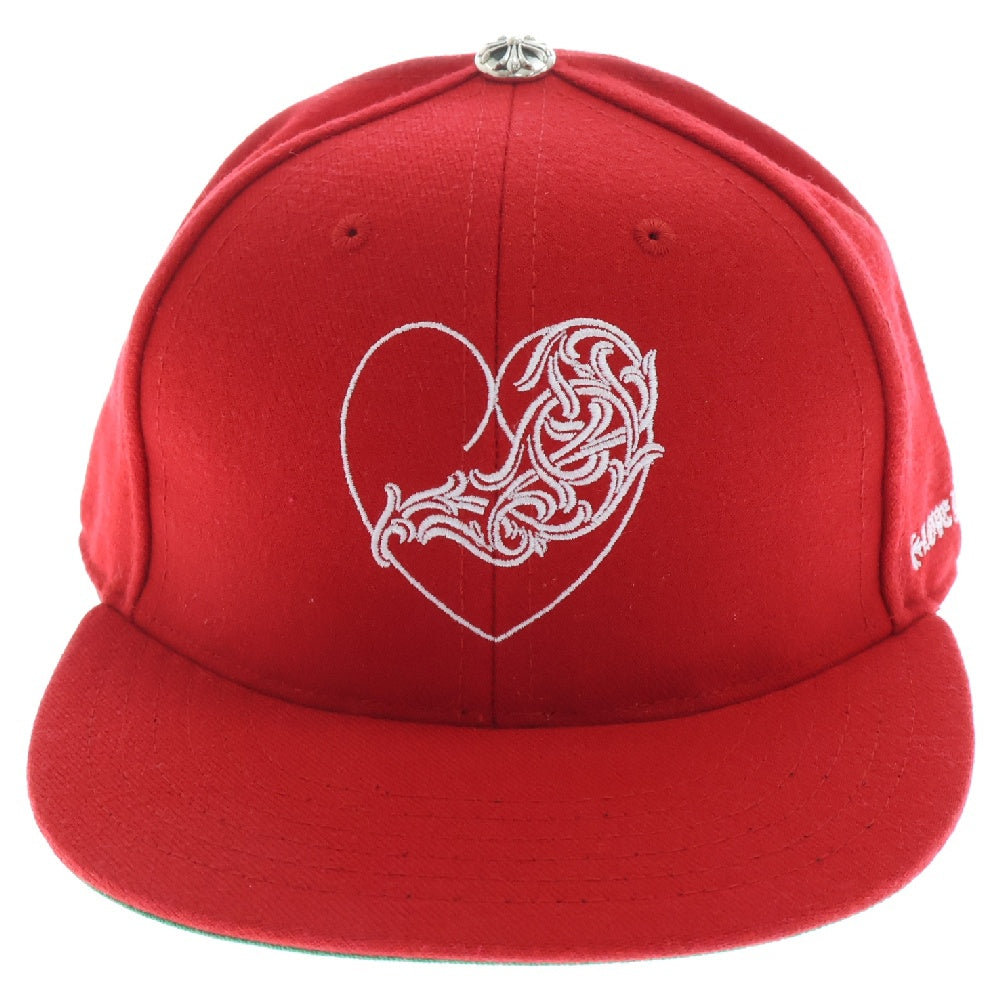 CHROME HEARTS(クロムハーツ) CH HAT ハートロゴ刺繍ベースボールキャップ帽子 レッド