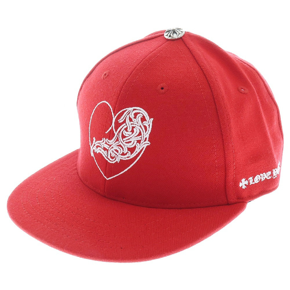 CHROME HEARTS(クロムハーツ) CH HAT ハートロゴ刺繍ベースボールキャップ帽子 レッド