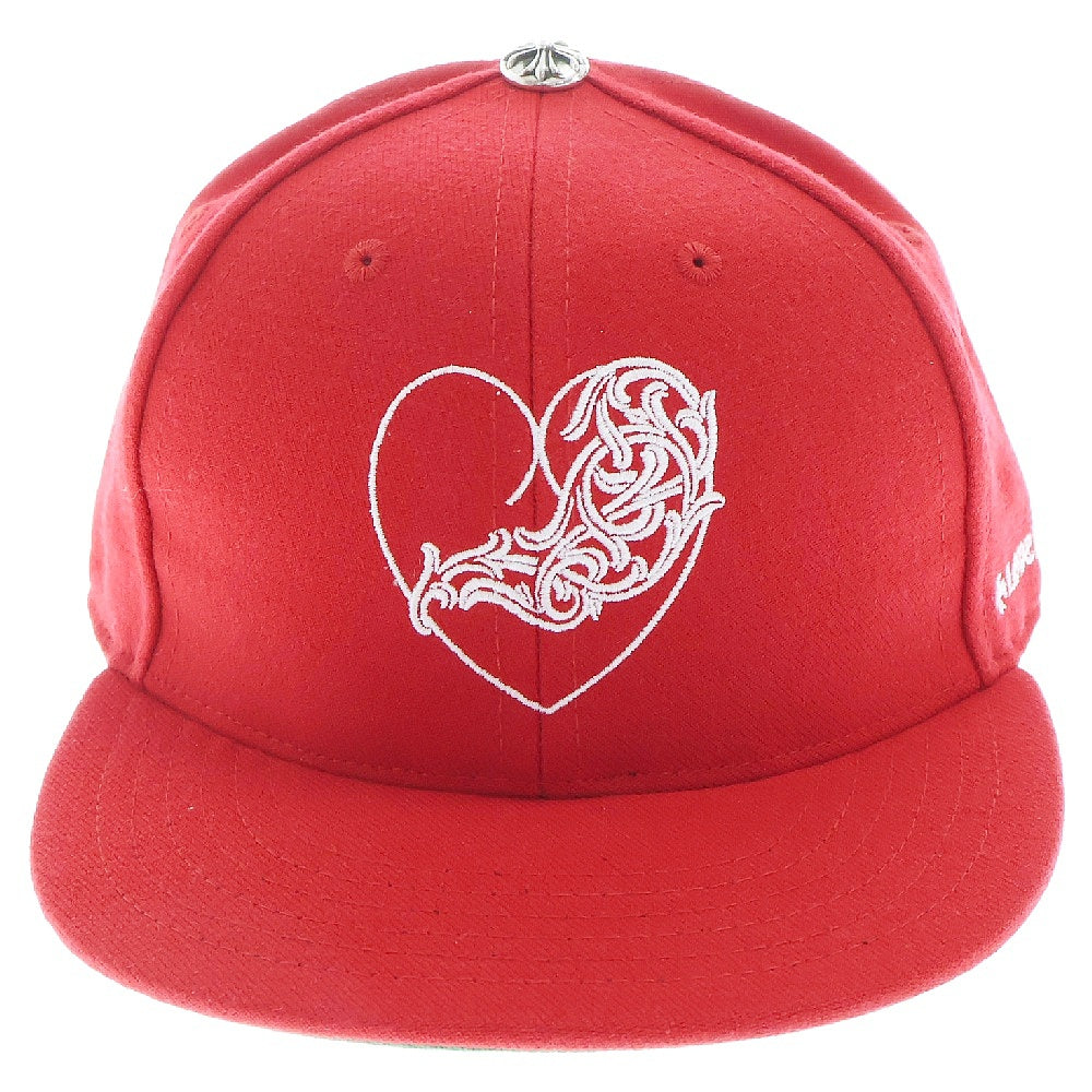 CHROME HEARTS(クロムハーツ) CH HAT ハートロゴ刺繍ベースボールキャップ帽子 レッド