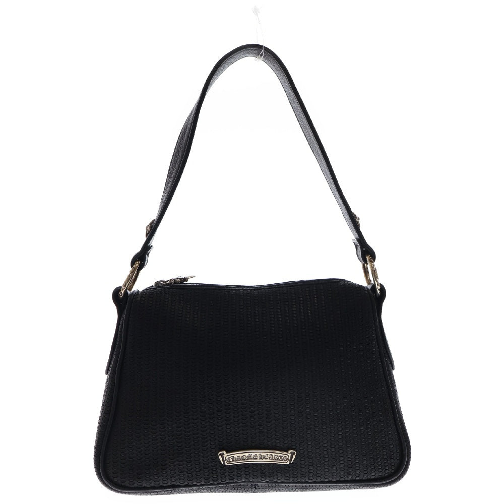 CHROME HEARTS(クロムハーツ) CHICKEN NUGGET SML チキンナゲット ラージダガーノベルティレザーショルダーバッグ ブラック/シルバー