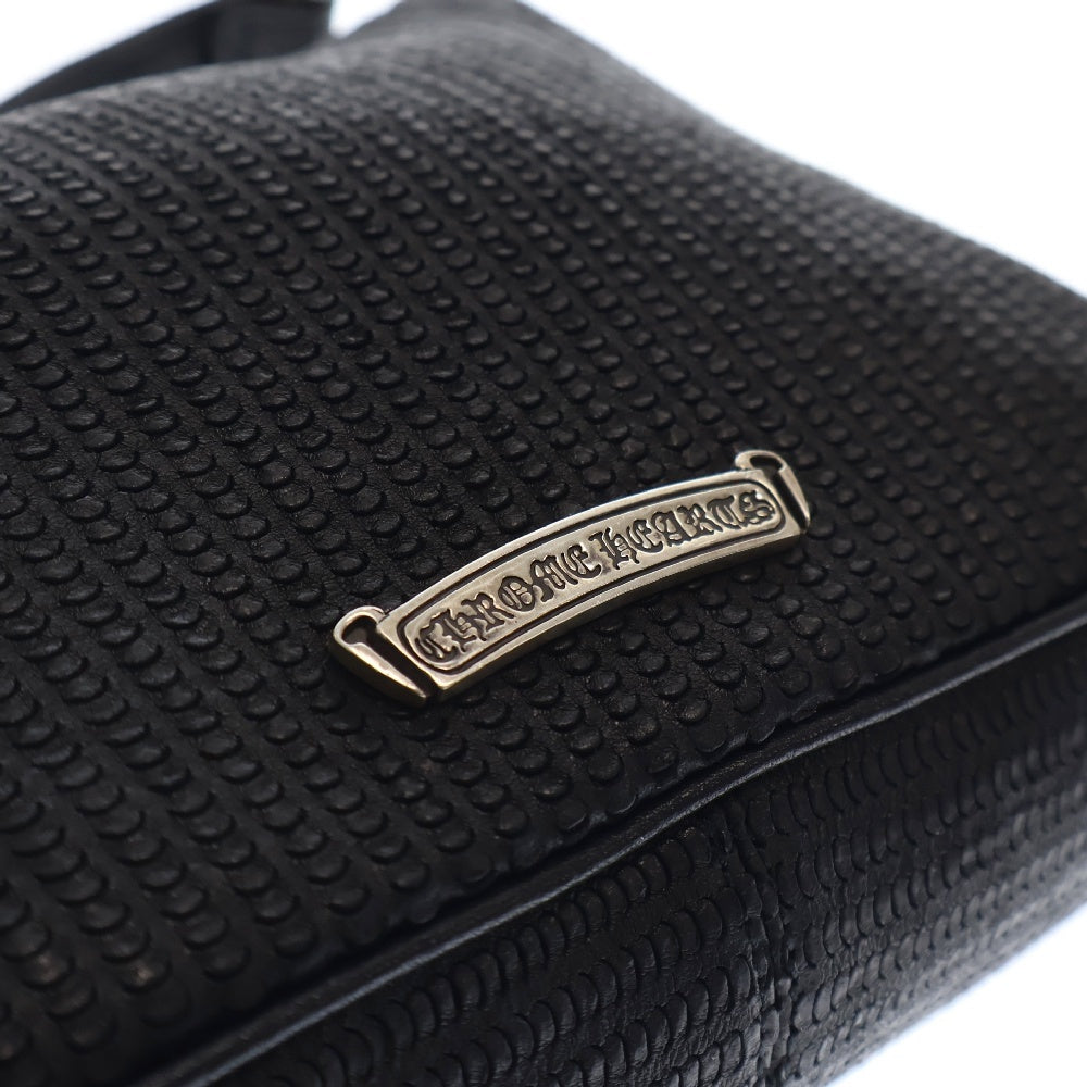 CHROME HEARTS(クロムハーツ) CHICKEN NUGGET SML チキンナゲット ラージダガーノベルティレザーショルダーバッグ ブラック/シルバー