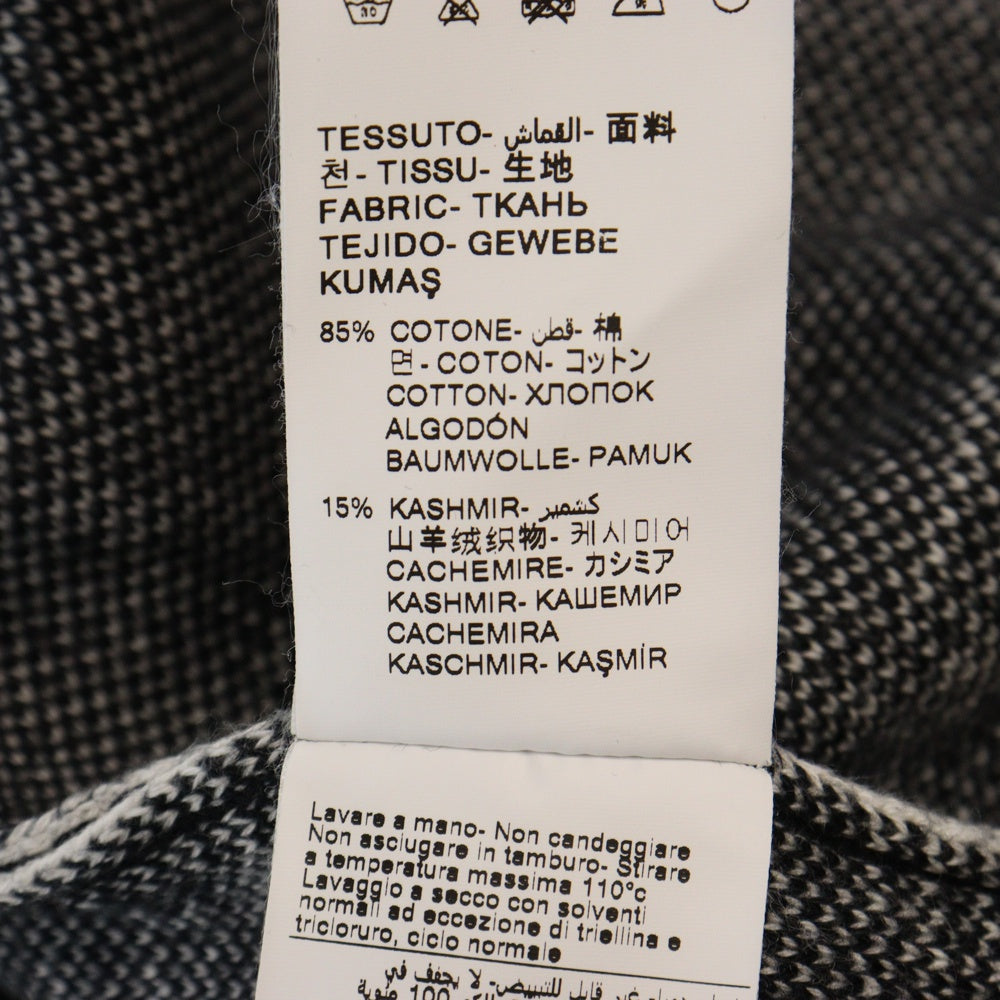 JUSTDON(ジャストドン) Musical Cashmere Knit 音符総柄 クルーネック カシミヤ長袖ニット ブラック 31JUSM601B セーター