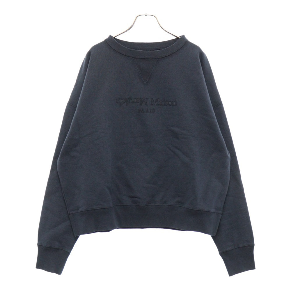 Maison Martin Margiela(メゾンマルタンマルジェラ) 24SS ロゴ刺繍 クルーネックスウェットシャツ トレーナー S50GU0215 ネイビー