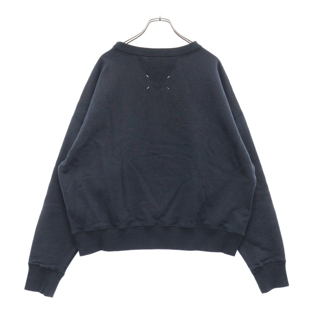 Maison Martin Margiela(メゾンマルタンマルジェラ) 24SS ロゴ刺繍 クルーネックスウェットシャツ トレーナー S50GU0215 ネイビー