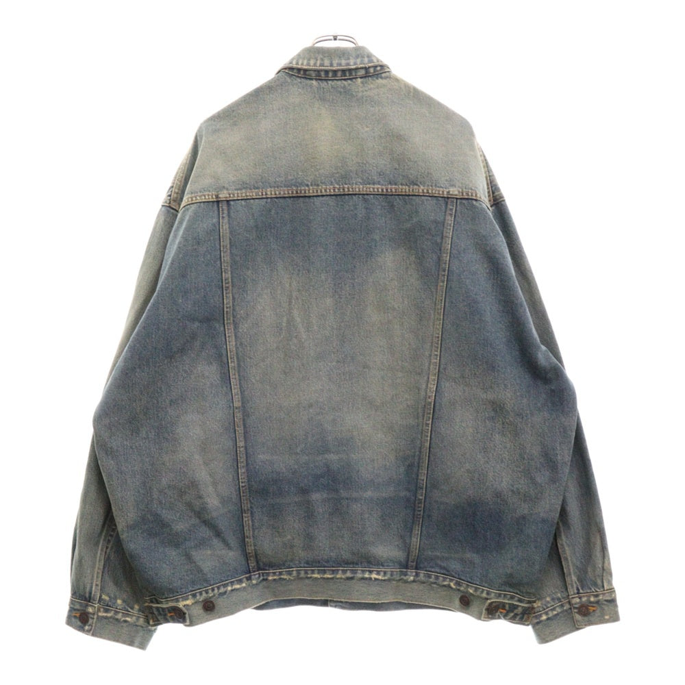 BALENCIAGA(バレンシアガ) 23SS ダメージ加工コーティングオーバーサイズデニムジャケット インディゴ 721709