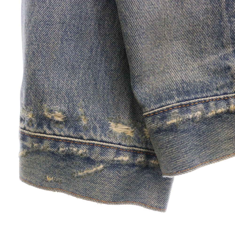 BALENCIAGA(バレンシアガ) 23SS ダメージ加工コーティングオーバーサイズデニムジャケット インディゴ 721709