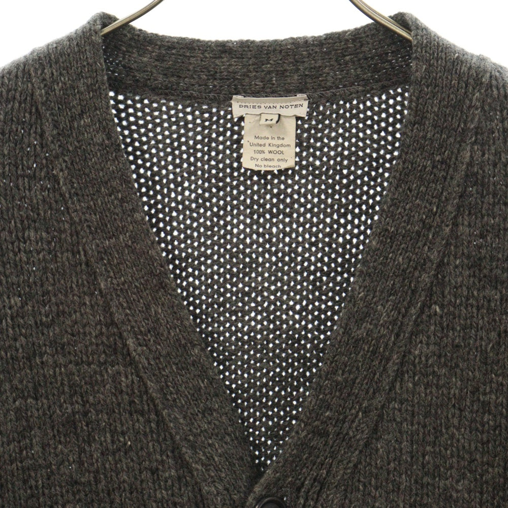 DRIES VAN NOTEN(ドリスヴァンノッテン) ライカ期 ウール 5B ニットカーディガン 3651-6021 グレー