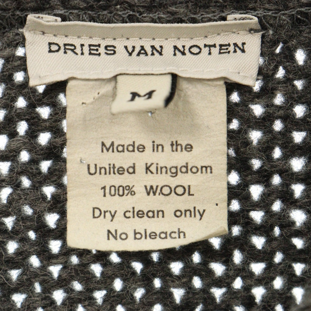 DRIES VAN NOTEN(ドリスヴァンノッテン) ライカ期 ウール 5B ニットカーディガン 3651-6021 グレー