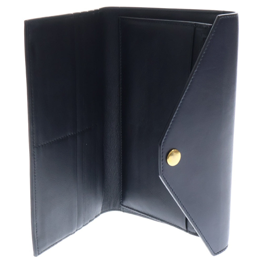 CELINE(セリーヌ) Tri Fold ポケット トリフォールド カーフスキン ロングウォレット 長財布 105853 ブラック/ネイビー/ブラウン