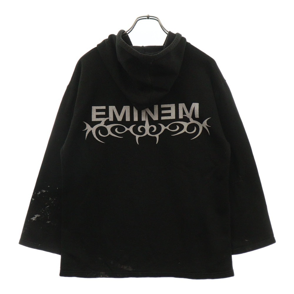 VINTAGE(ヴィンテージ) 2004 EMINEM THE SOURCE COVER BOOTLEG SWEAT HOODIE エミネム プリント プルオーバーパーカー ブラック