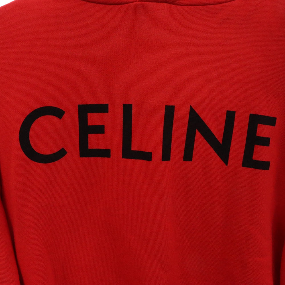 CELINE(セリーヌ) クラシックロゴプリント ルーズプルオーバーパーカー レッド 2Y321670Q