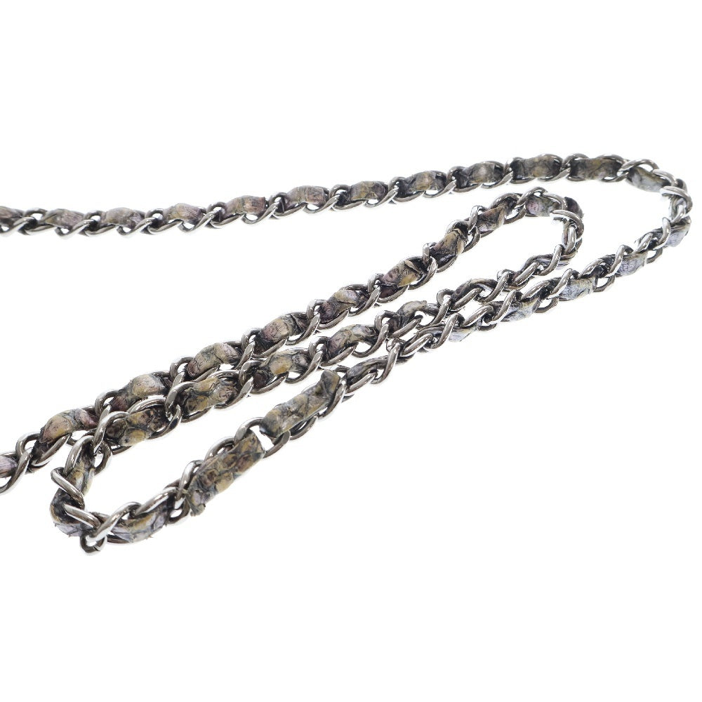 CHANEL(シャネル) マトラッセ パイソン レザー クリスタルフラップ チェーン ショルダー バッグ パイソン