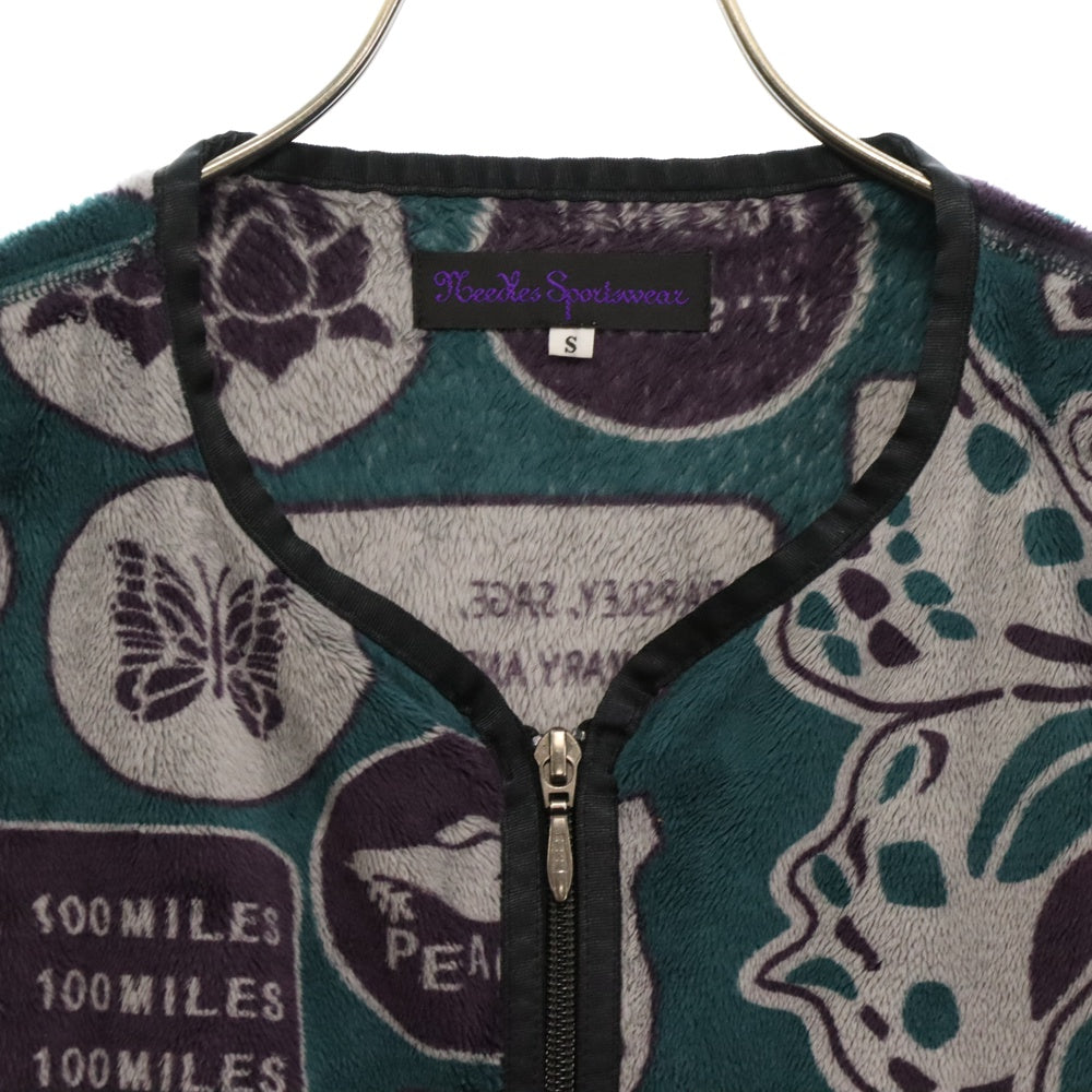 Needles(ニードルス) W.U. Piping Vest Jacket パイピング マイクロファ ジップアップベスト NS286 ブルー レディース