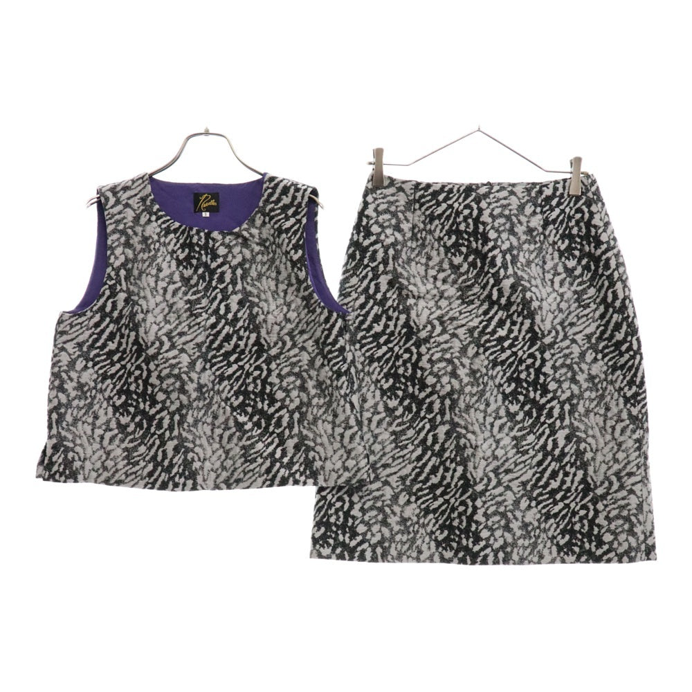 Needles(ニードルス) Animal C.C Vest C.C Skirt サイドジップ シーシーベスト シーシースカート セットアップ PU167 グレー レディース