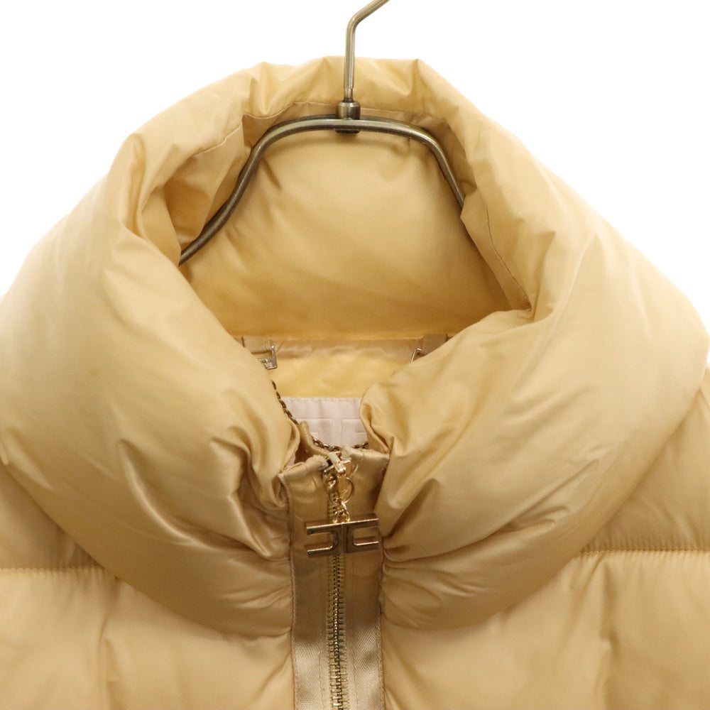 Elisabetta FRANCHI(エリザベッタフランキ) GIACCA IMBOTTITA PADDED JACKET ベルト付き パデッド ジャケット レディース PI 048 1885 ベージュ