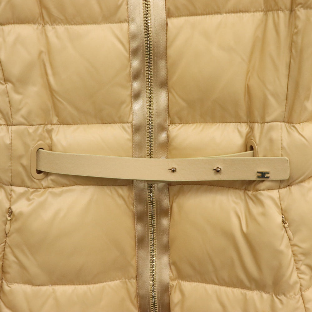 Elisabetta FRANCHI(エリザベッタフランキ) GIACCA IMBOTTITA PADDED JACKET ベルト付き パデッド ジャケット レディース PI 048 1885 ベージュ