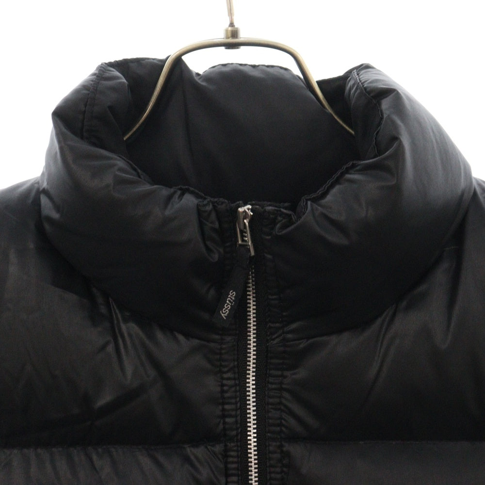 STUSSY(ステューシー) オールド ロゴプリント ジップアップダウンベストジャケット ブラック
