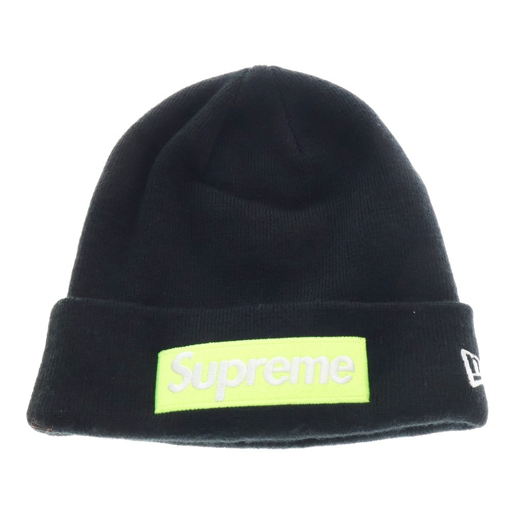 SUPREME(シュプリーム) 17AW ×New Era Box Logo Beanie ニューエラ ボックスロゴ ビーニー ニットキャップ ブラック