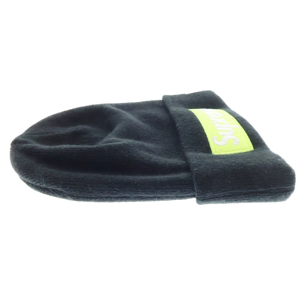 SUPREME(シュプリーム) 17AW ×New Era Box Logo Beanie ニューエラ ボックスロゴ ビーニー ニットキャップ ブラック