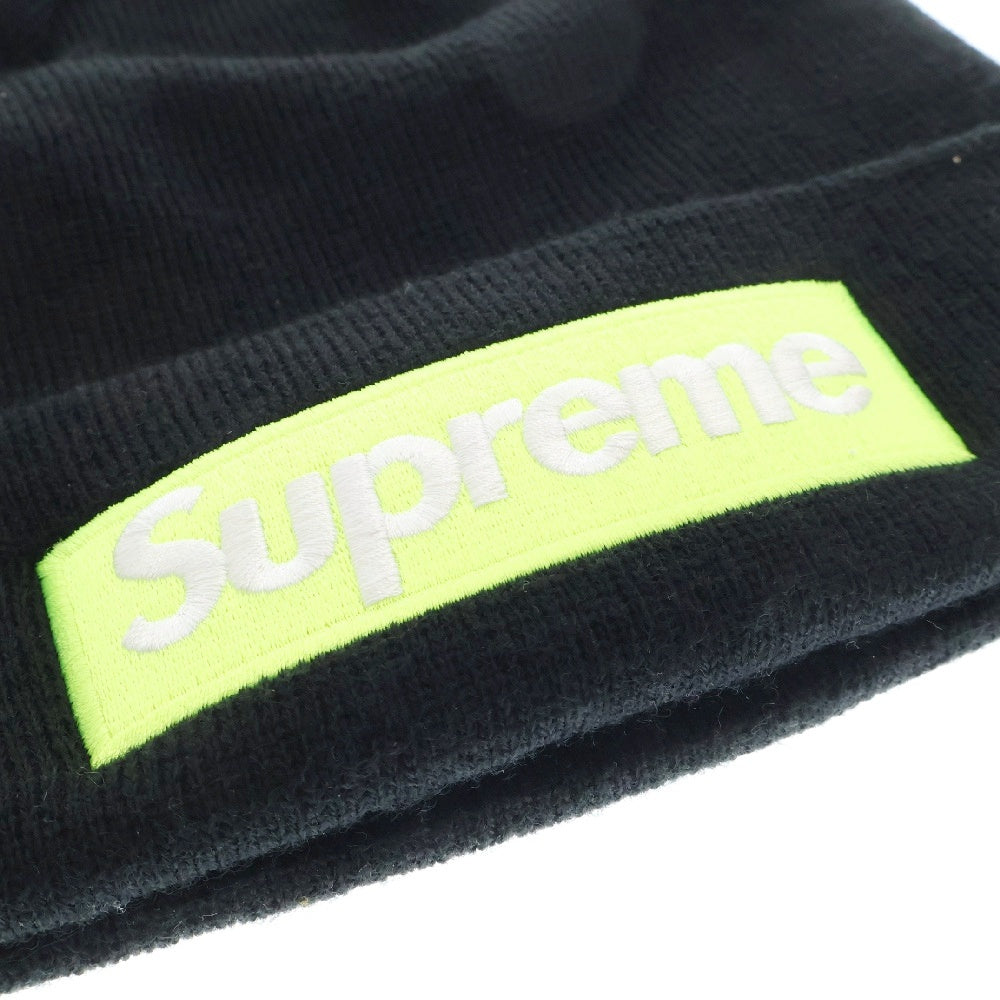 SUPREME(シュプリーム) 17AW ×New Era Box Logo Beanie ニューエラ ボックスロゴ ビーニー ニットキャップ ブラック