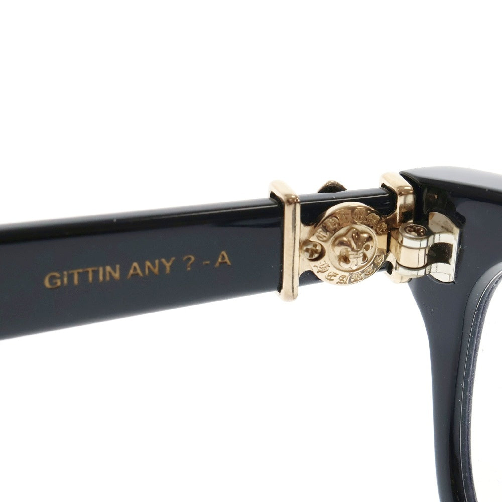 CHROME HEARTS(クロムハーツ) GITTIN ANY?-A BSフレアテンプルウェリントンサングラス 眼鏡 アイウェア ブラック/ゴールド