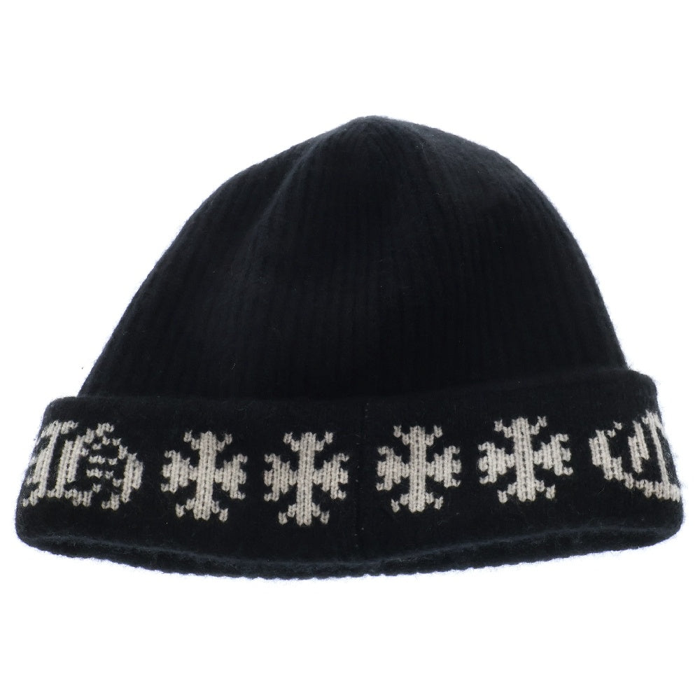 CHROME HEARTS(クロムハーツ) BIG DADDY ビッグダディ スターボール付き カシミヤニット ビーニー ニットキャップ 帽子 ブラック