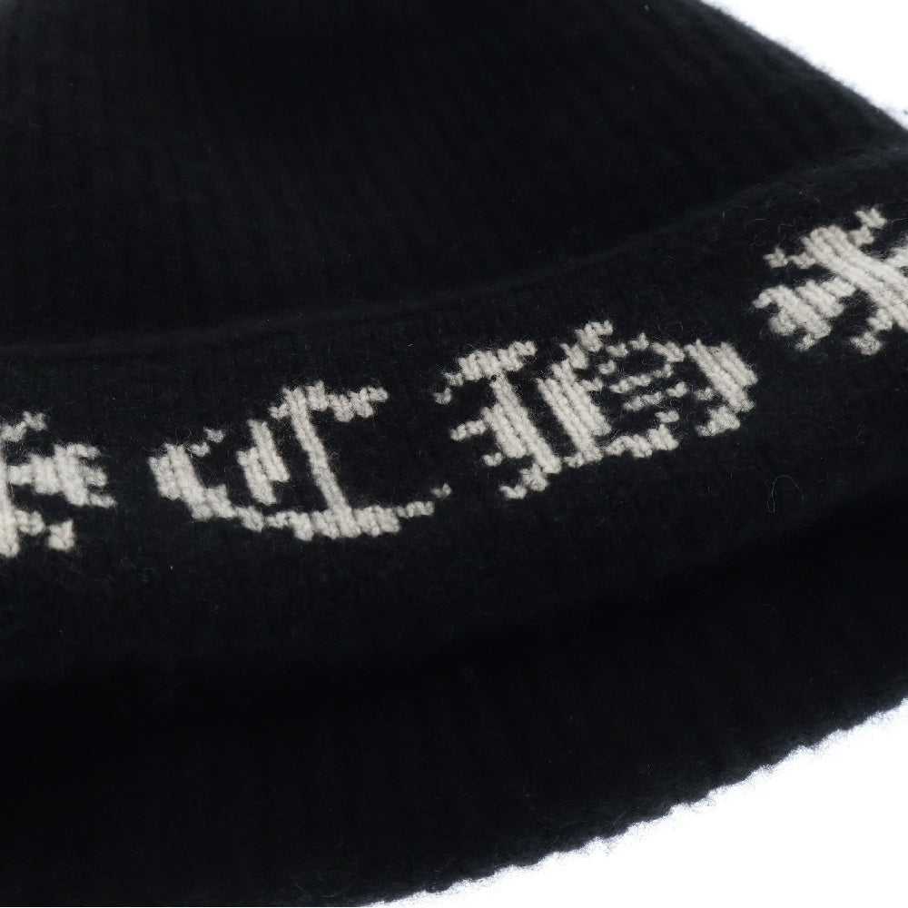 CHROME HEARTS(クロムハーツ) BIG DADDY ビッグダディ スターボール付き カシミヤニット ビーニー ニットキャップ 帽子 ブラック