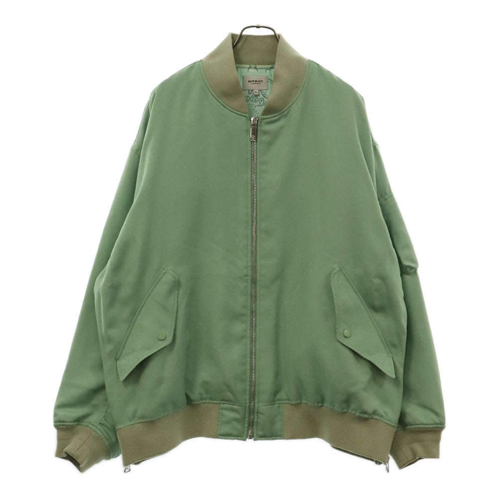 BAPE BLACK(ベイプブラック) PAISLEY BOMBER JACKET 裏地ペイズリー ボンバー ジャケット グリーン