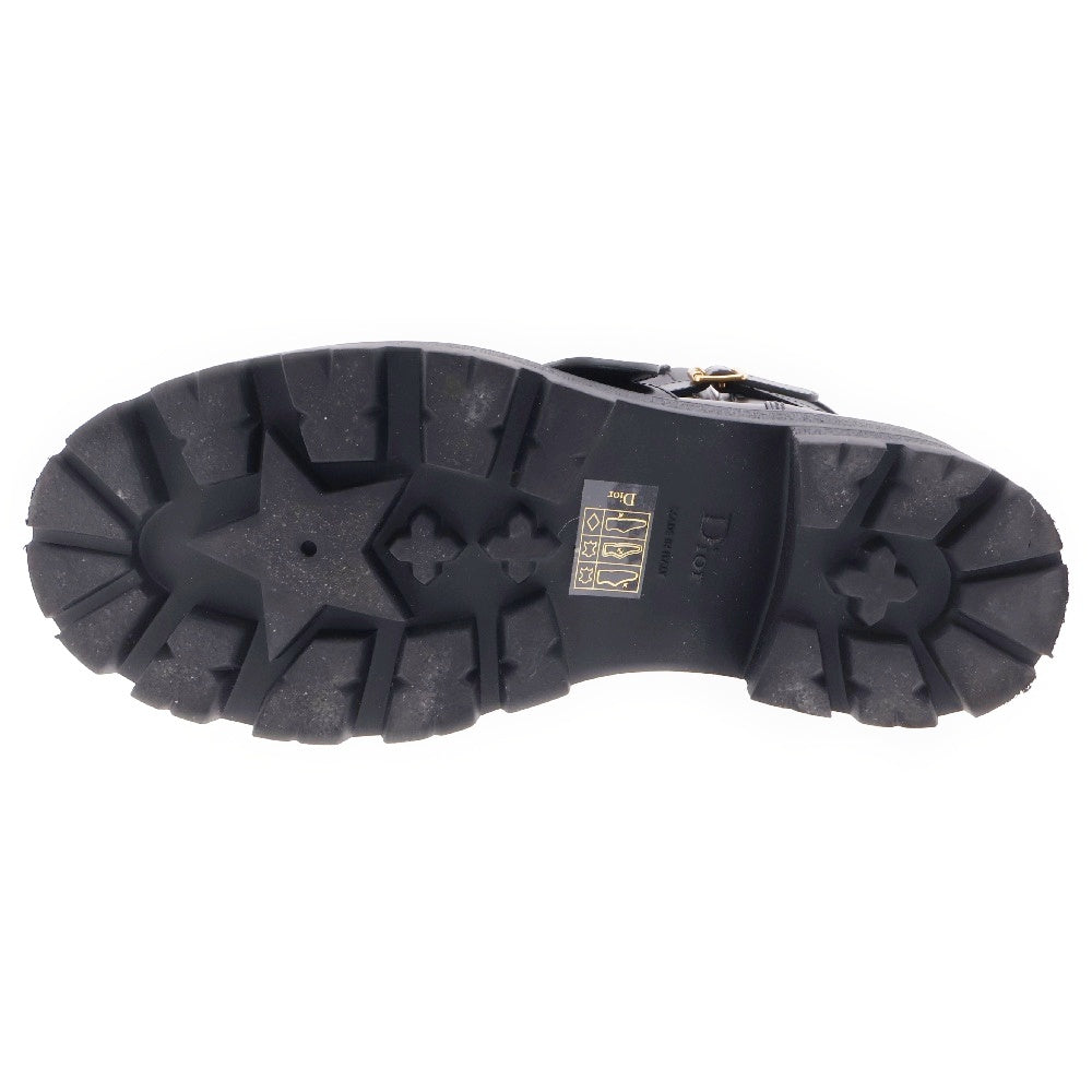 Christian Dior(クリスチャンディオール) 24AW D-QUEST BOOTS ロゴ レザーハイカットサイドジップブーツ ブラック レディース MD0624